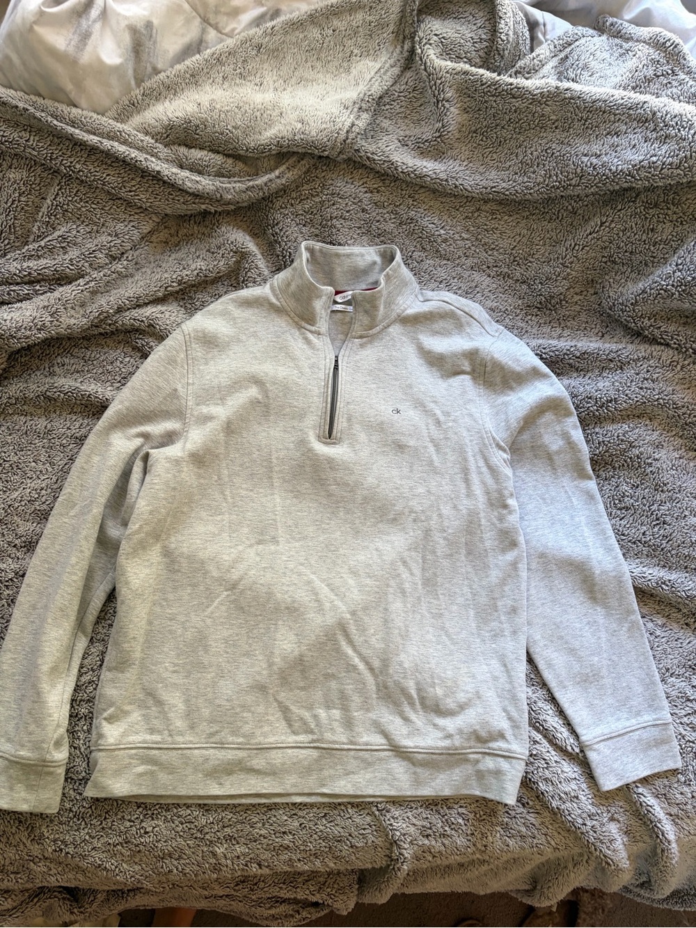 Calvin Klein Light Gray Half-Zip Pullover Sweater